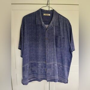 Tommy Bahama Blue Tropically Patterned Button-Up XXL